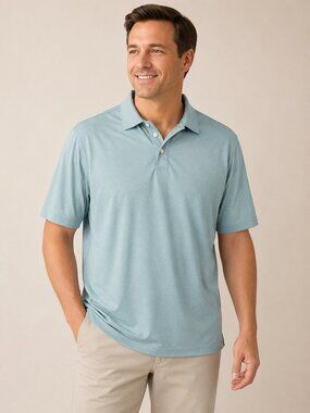 UNTUCKit Van Der Heyden Green Polo Shirt XL Luxe Wrinkle-Free Piqué Cotton Prep